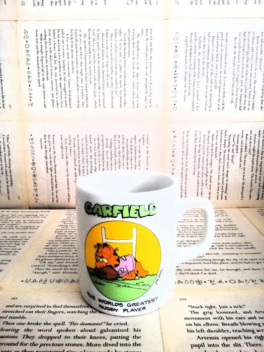 Vintage Garfield Mug/Cup - Worlds Great Rugby Player [1978]