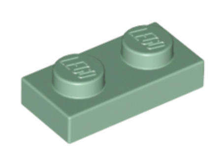 LEGO Parts 1 x 2 Plate ~ {Sand Green}