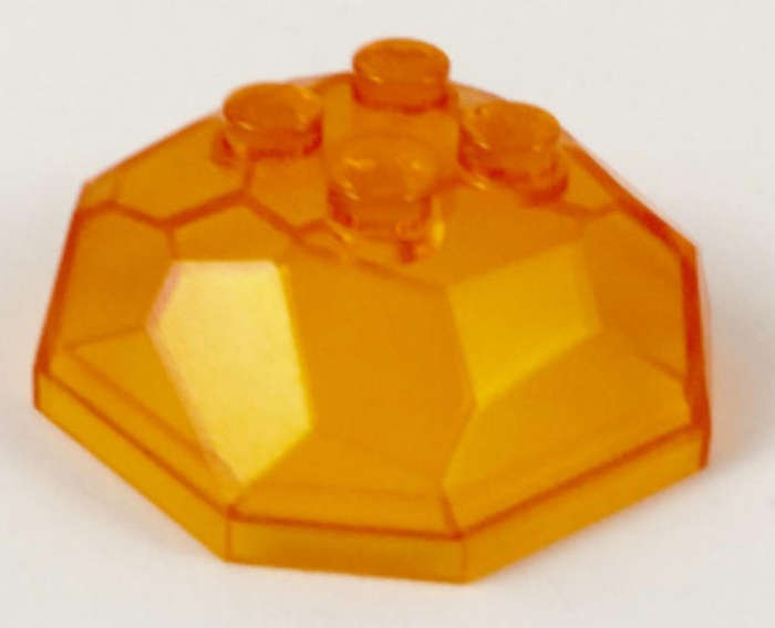 LEGO Rock 4 x 4 Octagonal Boulder, Top ~ {Trans~Orange}