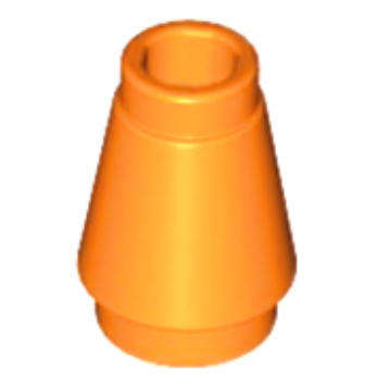 LEGO Cone 1 x 1 with Top Groove ~. {Orange}