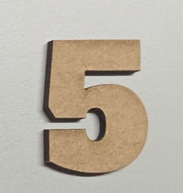 Cut Out Shape - 2.9 cm high Number - 5