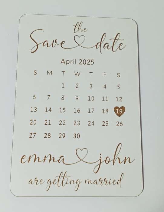 Personalised Wooden Wedding Save the date fridge magnet