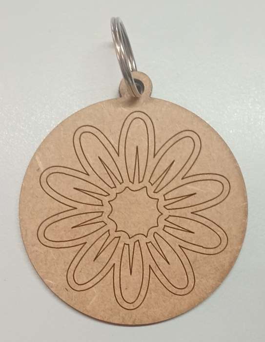 Cut Out Shape - flower Keychain including a 20mm ring