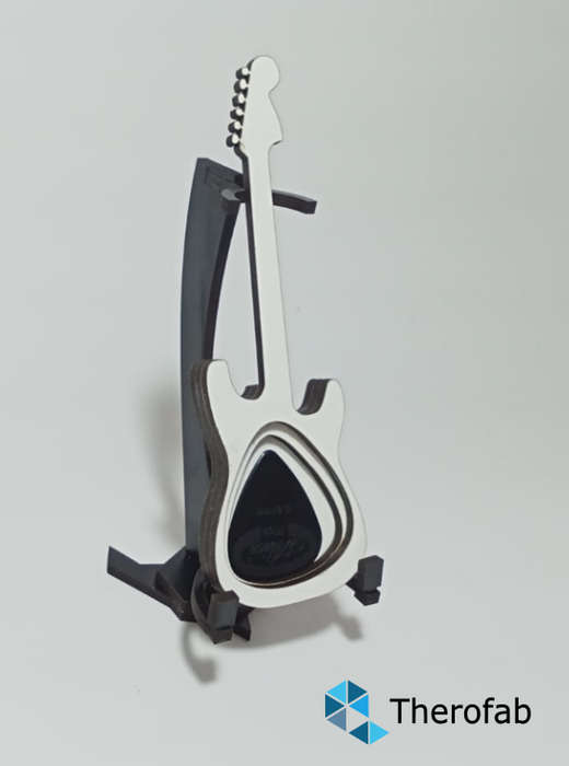 Guitar pick box with stand - Stratocaster