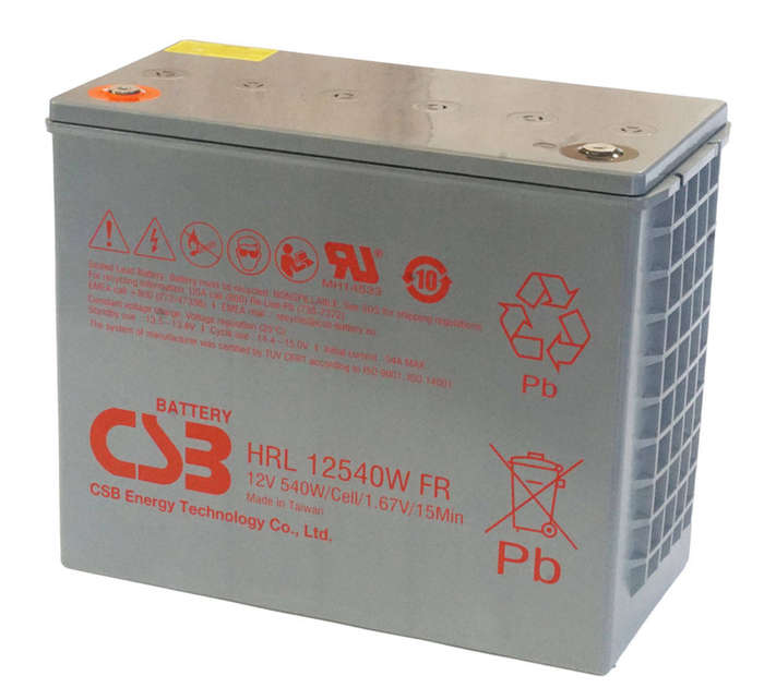 CSB HRL12540W 12V 540W (135AH) VRLA Sealed lead Battery.