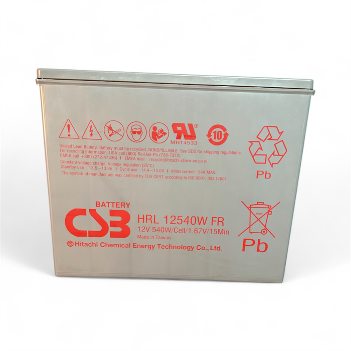 CSB HRL12540W 12V 540W (135AH) VRLA Sealed lead Battery.
