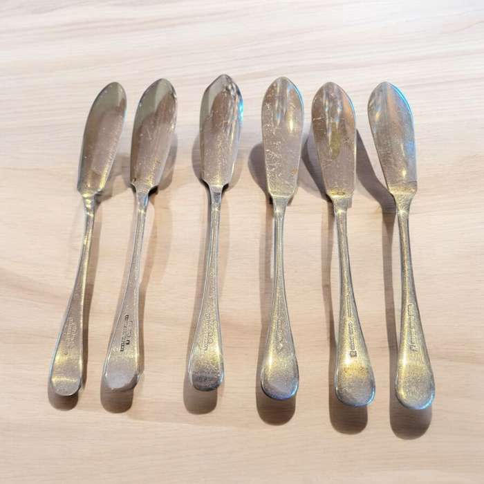6x Fish knives silverplated