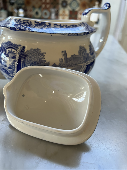 Spode blue Italian teapot