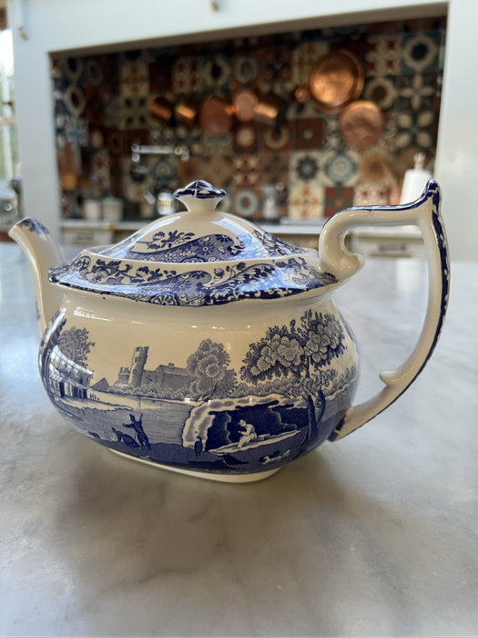 Spode blue Italian teapot