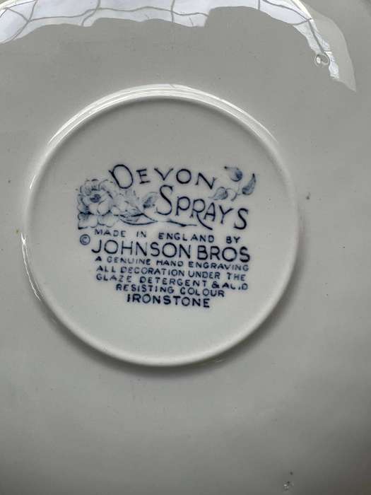 Johnson Brothers "Devon Sprays" x 6 soup bowls & saucers