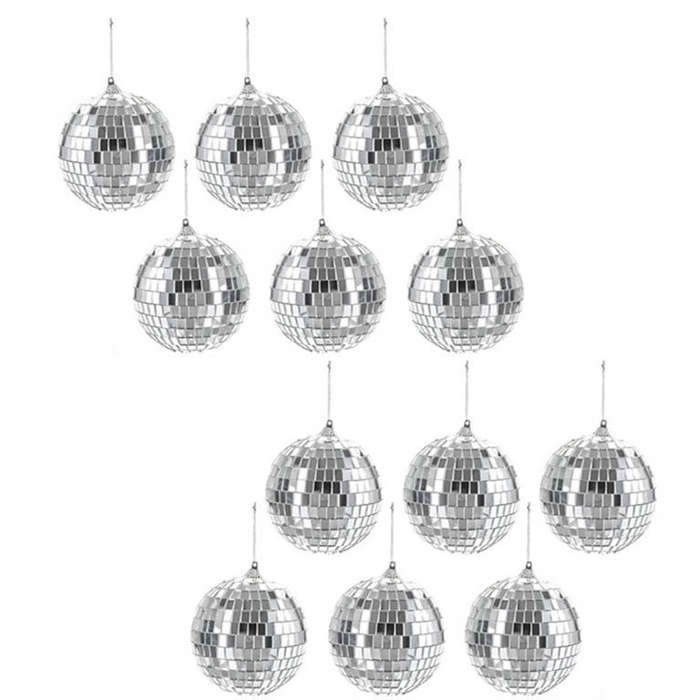 12 Piece 4cm Mirror Ball for Disco, Wedding or Party Reflective Round Hanging Decoration