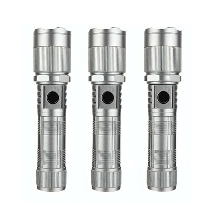 14 LED portable Mini Flashlight Torch - Pack of Three - Silver