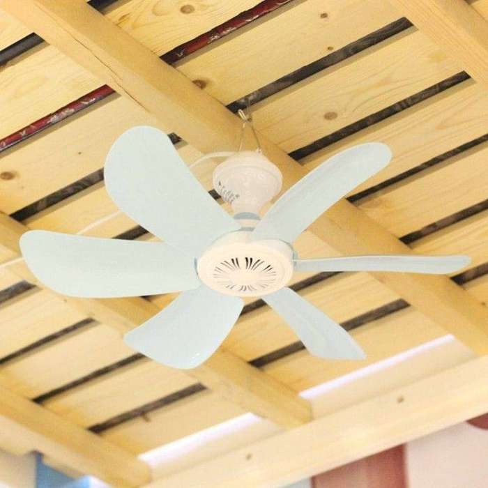 Portable 5 Blades Powerful Mini Hanging Fan Ceiling Fan Breeze Energy Portable Mini Ceiling Fan (Whi