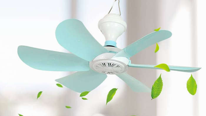 Portable 5 Blades Powerful Mini Hanging Fan Ceiling Fan Breeze Energy Portable Mini Ceiling Fan (Whi