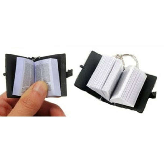5 Pack - Key Chain Ring - Mini Holy Bible - Heavenly Gold