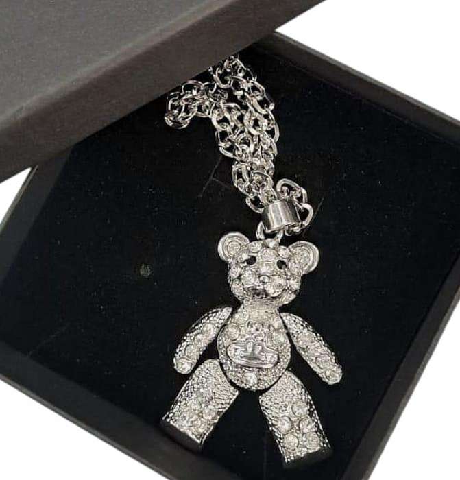 Bear Pendant with Necklace Cute Teddy Bear Design - Best Gift for Women Girl