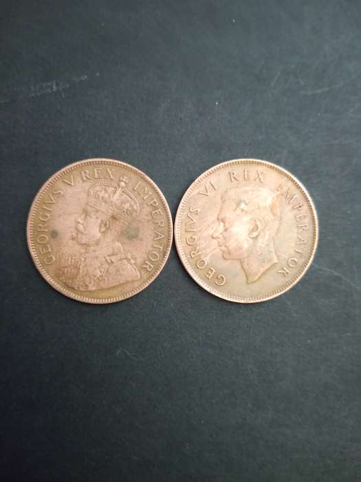1936 & 1942 1d SA Coin