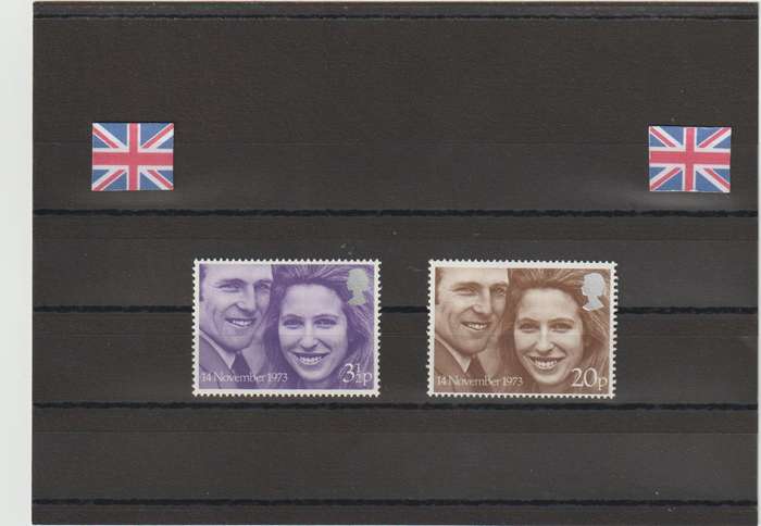 GREAT BRITAIN 1973 ROYAL WEDDING SG 941-942 (COMPLETE SET) LIGHT MOUNTED MINT