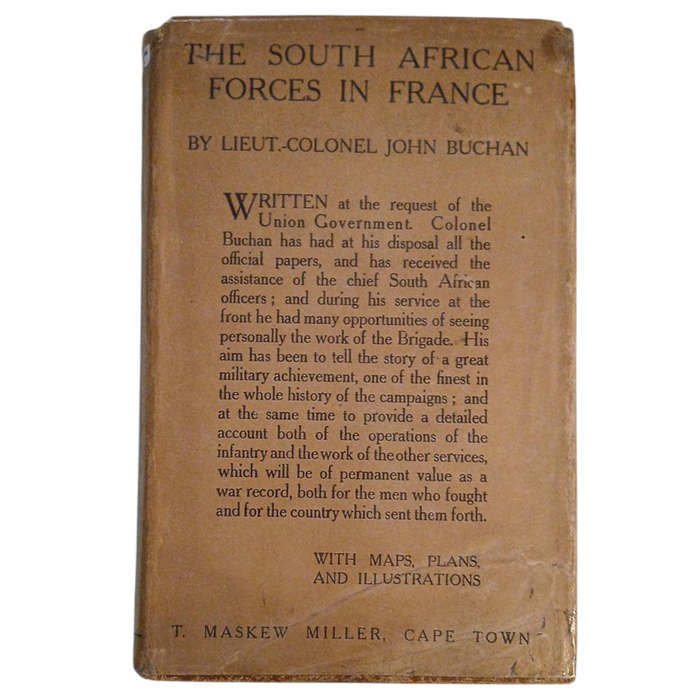 1921 The History Of The South African Forces In France By John Buchan Hardcover w/Dustjacket