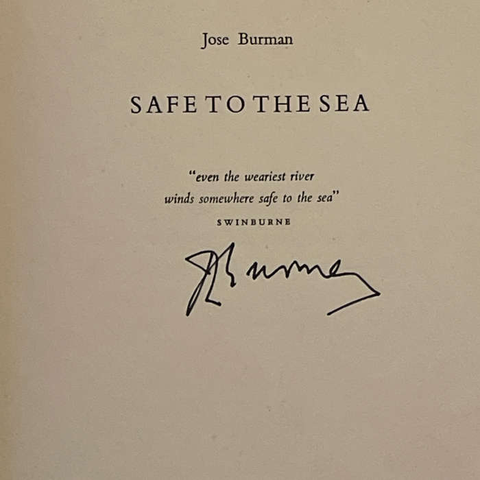 1962 Safe to the Sea By Jose Burman Hardcover w/Dustjacket
