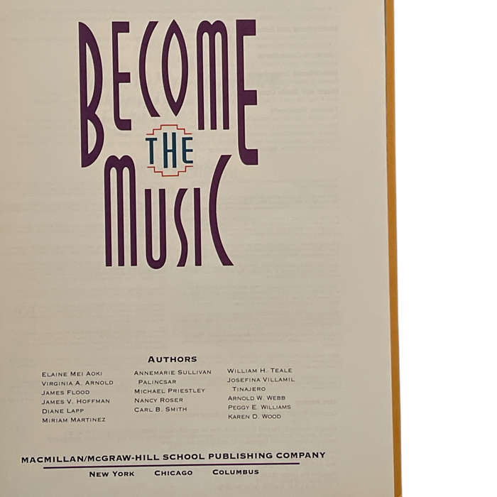 Become The Music, MacMillan/ McGraw-Hill Hardcover w/o Dustjacket
