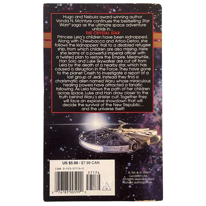 1995 Star Wars - The Crystal Star by Vonda N. McIntyre Softcover