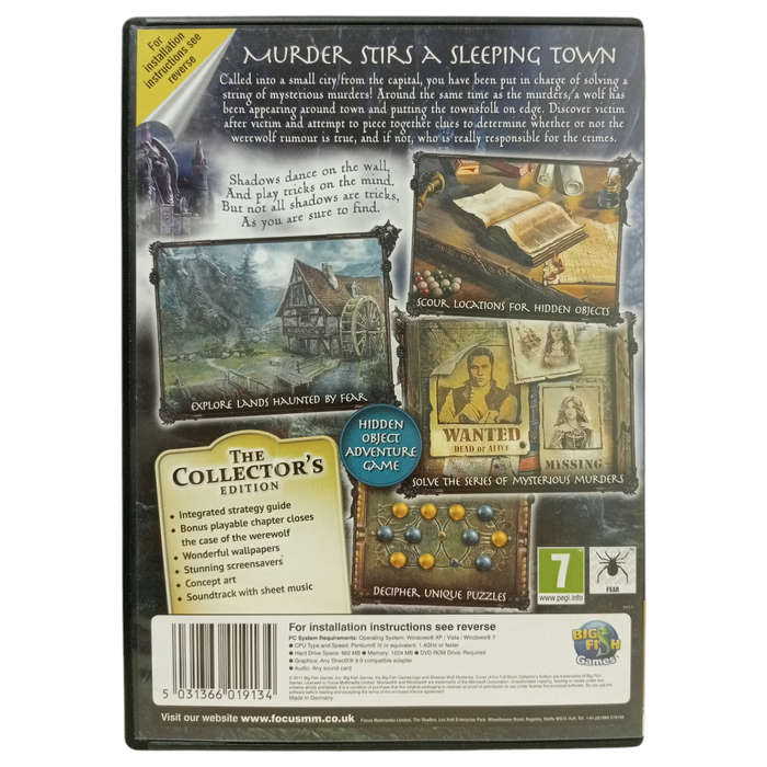 Shadow Wolf Mysteries - Curse Of The Full Moon PC (DVD)