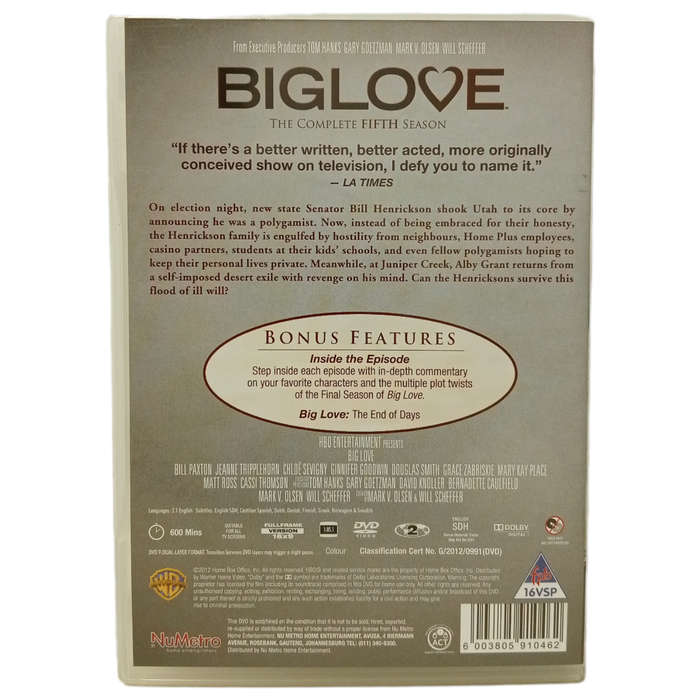 Big Love - The Complete Fifth Season DVD