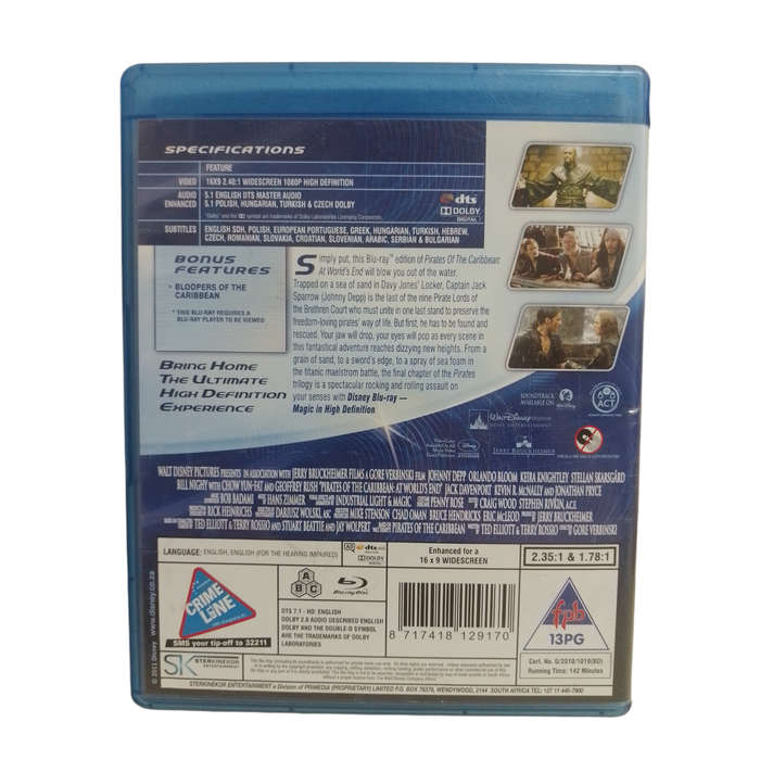 Pirates Of The Caribbean Blu-Ray