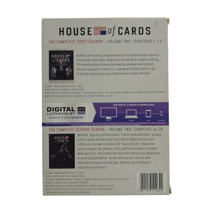 House Of Cards - Season 1-2 DVD