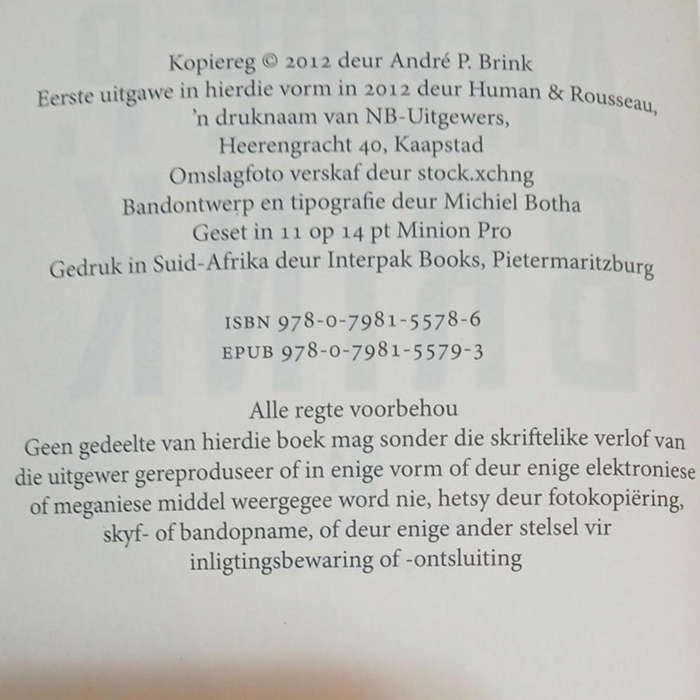 2012 Herionneringe aan Parys by Andre P.Brink Softcover