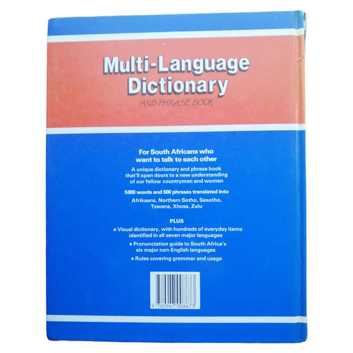 Reader's Digest South African Multi-Language Dictionary And Phrase Book 1994 Hardcover w/o Dustjacke