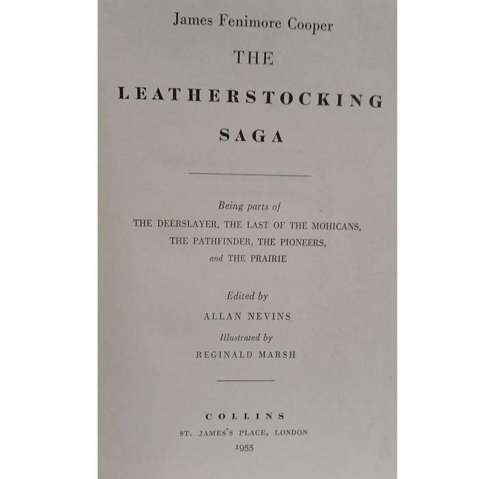 1955 The Leatherstocking Saga By Fenimore Cooper Hardcover w/o Dustjacket