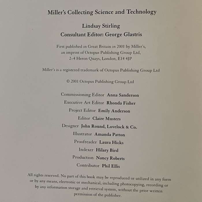 2001 Miller's Collecting Science and Technology Hardcover w/Dustjacket