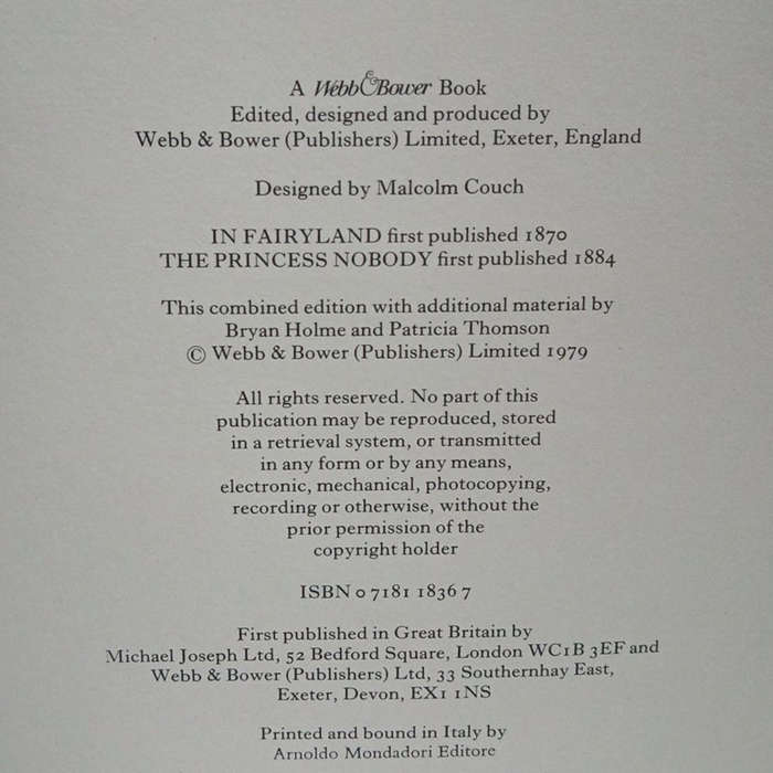 1870 In Fairyland, Pictures From The Elf World by Richard Doyle Hardcover w/Dustjacket