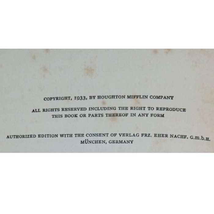 1933 My Battle by Adolf Hitler, E.T.S. Dugdale (abridgement, transl.) Hardcover w/o Dustjacket
