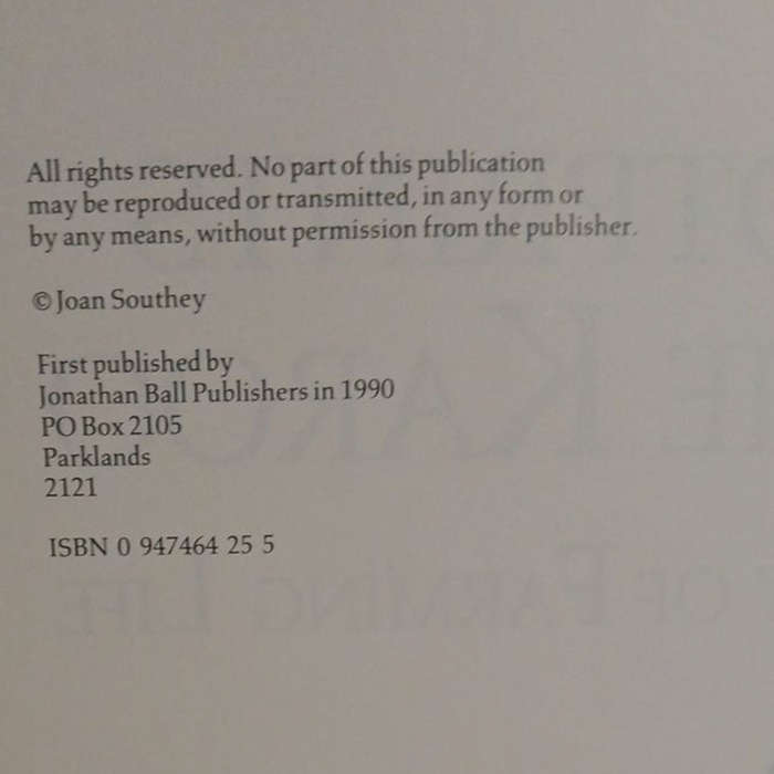 1990 Footprints in the Karoo, A Story of Farming Life By Joan Southey Hardcover w/Dustjacket