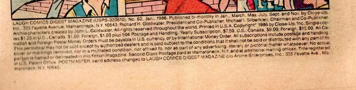 The Archie Digest Library- Laugh Number 62 and Jughead Jones Number 77 2 Comic Set Softcover