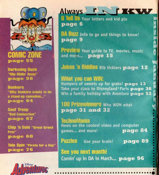 1996 Disney Adventures February 1996 Softcover