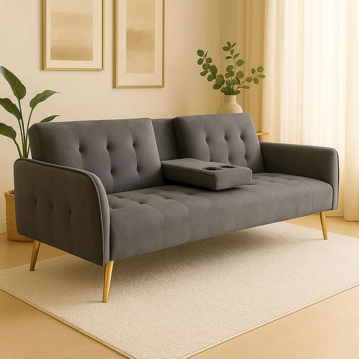Sienna Luxe Sleeper Couch Grey