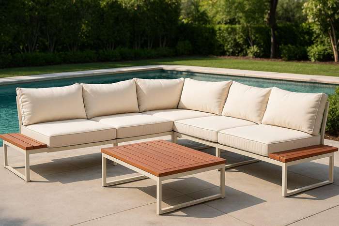 Casa Modern Outdoor Corner Patio Lounge Set White