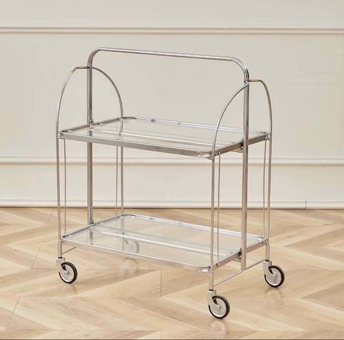 Luxe Chrome Foldable Drinks Trolley