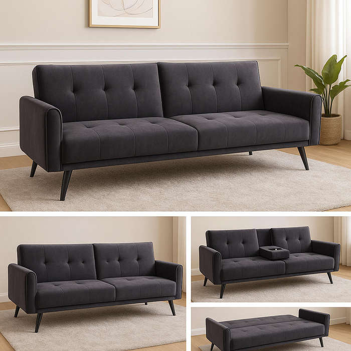 Sienna Luxe Sleeper Couch Grey
