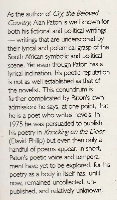 ALAN PATON: COLLECTED POEMS: SONGS OF AFRICA