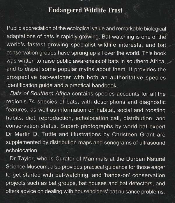 BATS OF SOUTHERN AFRICA by Peter John Taylor