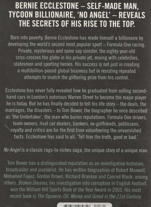 NO ANGEL: THE SECRET LIFE OF BERNIE ECCLESTONE by Tom Bower
