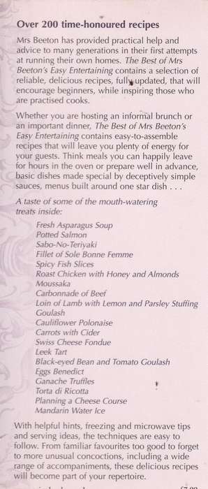 THE BEST OF MRS BEETON'S EASY ENTERTAINING