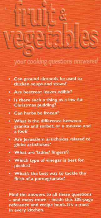 READER'S DIGEST FRUIT & VEGETABLES: YOUR COOKING QUESTIONS ANSWERED