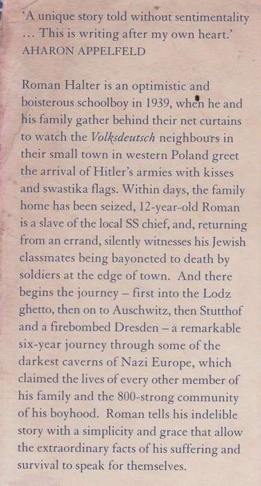 ROMAN'S JOURNEY by Roman Halter with a preface by Sir Martin Gilbert