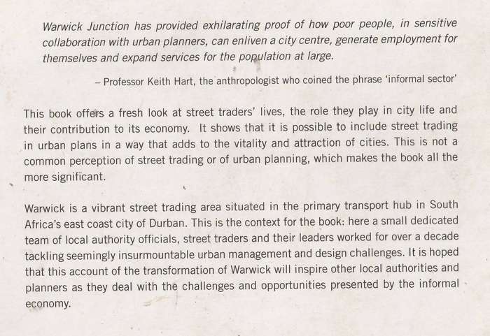 WORKING IN WARWICK: INCLUDING STREET TRADERS IN URBAN PLANS by R Dobson, C Skinner & J Nicholson